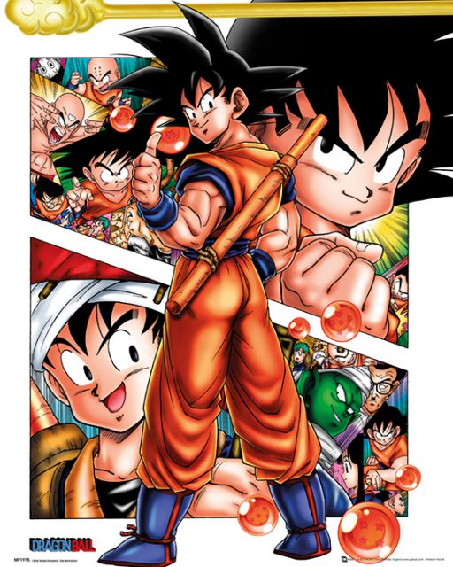 plakat z bohaterami filmu anime Dragon Ball