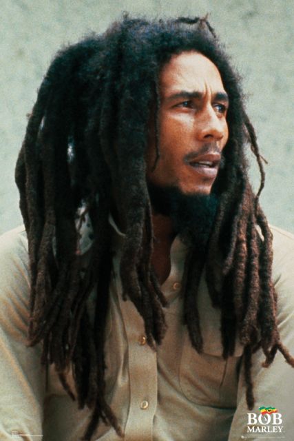 plakat na ścianę z Bobem Marleyem w dredach