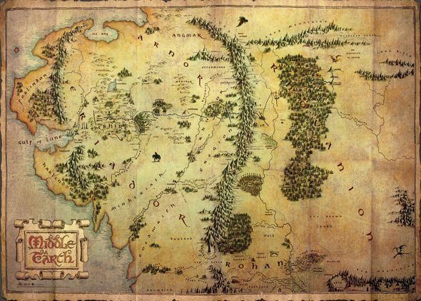 Plakat Mapa Hobbita Środziemie 140x100 cm