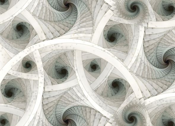 Spiralne, kolorowe fractale - fototapeta