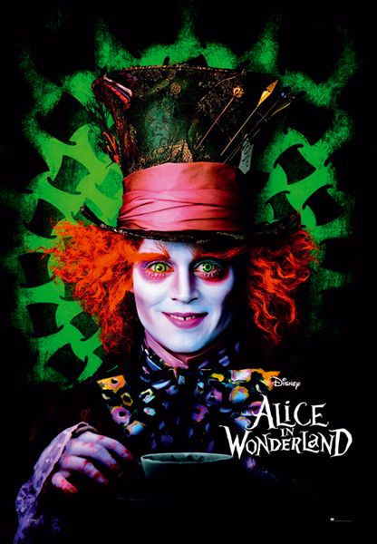 plakat z filmu Alice in Wonderland (Alicja w Krainie Czarów) z Johnny Depp'em