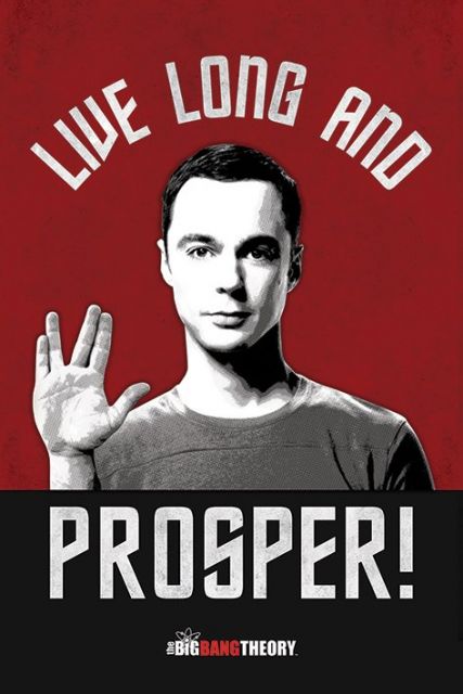 Jim Parsons, Sheldon Lee Cooper na plakacie The Big Bang Theory Live Long And Prosper