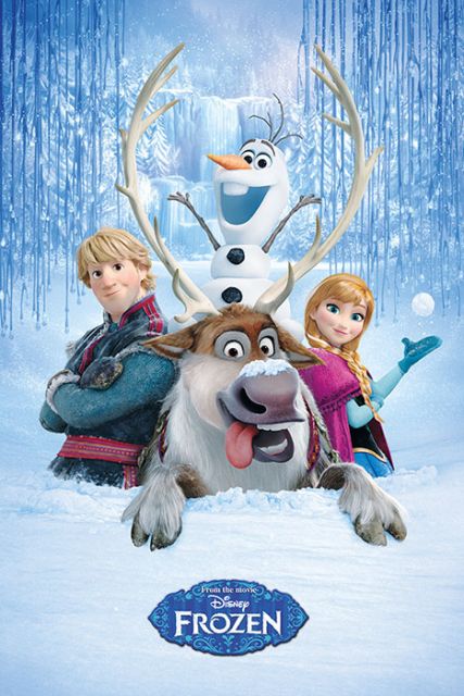 Frozen: Krainy Lodu - plakat z reniferem, bałwankiem i elsą 61x91,5 cm