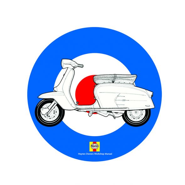 Reprodukcja przedstawiająca skuter Lambretta autorstwa Hayensa