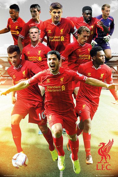 Sezon 2013/2014 - plakat z zawodnikami klubu piłkarskiego FC Liverpool