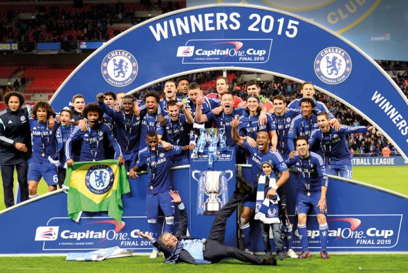 plakat z finalistą capital one cup Chelsea F.C. Londyn 2015