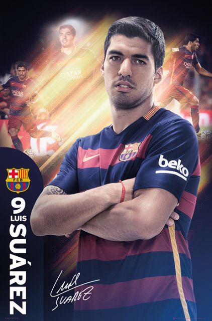 FC Barcelona - Luis Suarez 15/16 - plakat