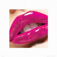Reprodukcja ścienna z różowymi kobiecymi ustami