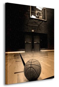 perspektywa canvasu z piłką do gry w koszykówkę na pierwszym planie