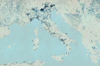 Włochy - kolorowa mapa - fototapeta
