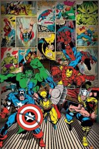 Komiksowy plakat Marvel Comics - Here Come The Heroes