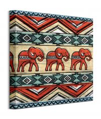 Tribal Elephants - obraz na płótnie 40x40 cm