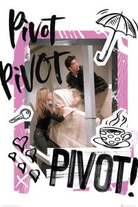plakat z serialu przyjaciele Friends Pivot Ross i Rachel