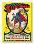 Obraz 60x80 przedstawia Supermana na żółtym tle