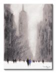 Obraz 60x80 przedstawia kobietę i mężczyznę na spacerze w zimie