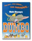 Obraz na płótnie przedstawia lecącego słonika Dumbo na niebieskim tle