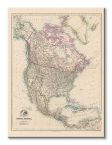 Canvas na ścianę przedstawiający mapę Ameryki Północnej