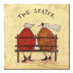 Canvas Sam Toft z napisem Two Seater oraz Musztardami na ławce