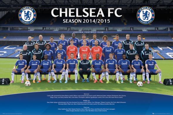 plakat ze zdjęciem drużynowym Chelsea na sezon 2014/15
