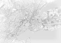 Nowy Jork - mapa czarno biała - fototapeta