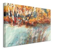 Frost and Autumn Birches - obraz na płótnie 80x60 cm