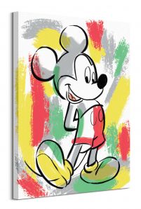 Mickey Mouse Paint Stripes - obraz na płótnie 60x80 cm