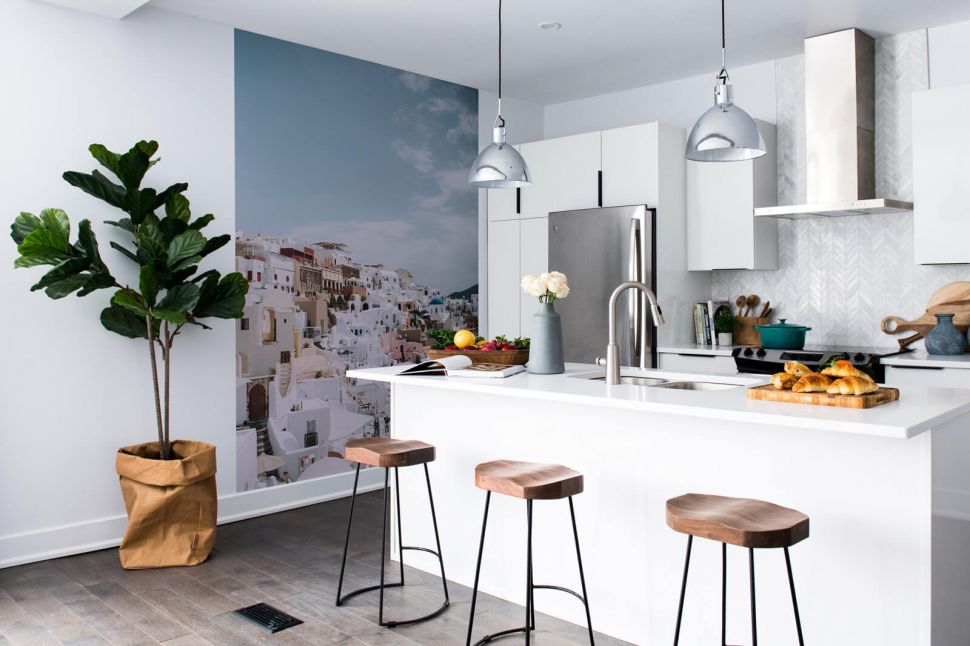 Fototapeta papierowa Wyspa Santorini na ścianie w kuchni